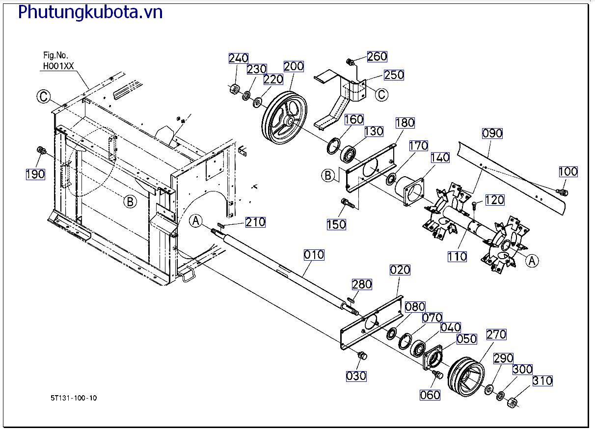 Trục máy quạt thóc